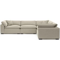plush light brown sectional   