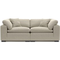 plush light brown sofa   
