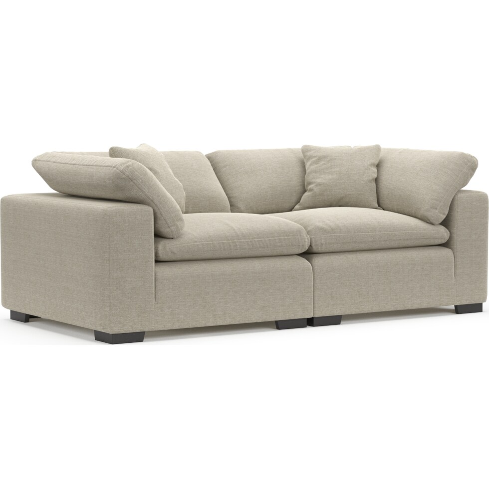 plush light brown sofa   