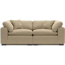 plush light brown sofa   
