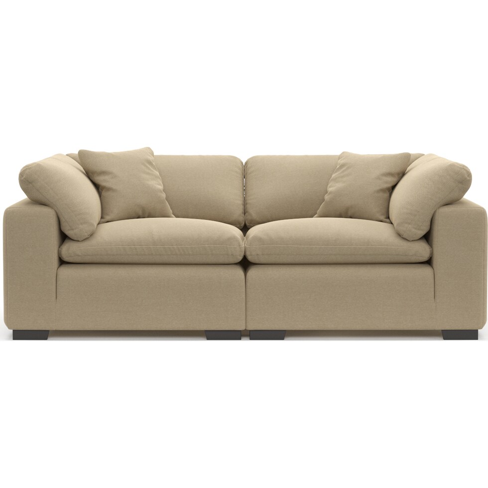 plush light brown sofa   
