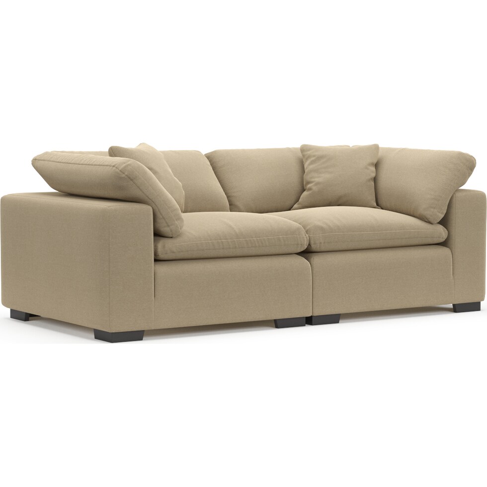 plush light brown sofa   