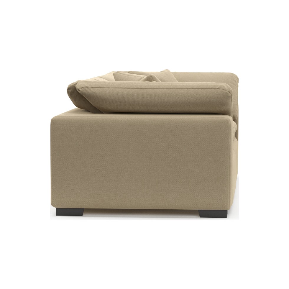 plush light brown sofa   