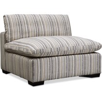 plush multicolor armless chair   