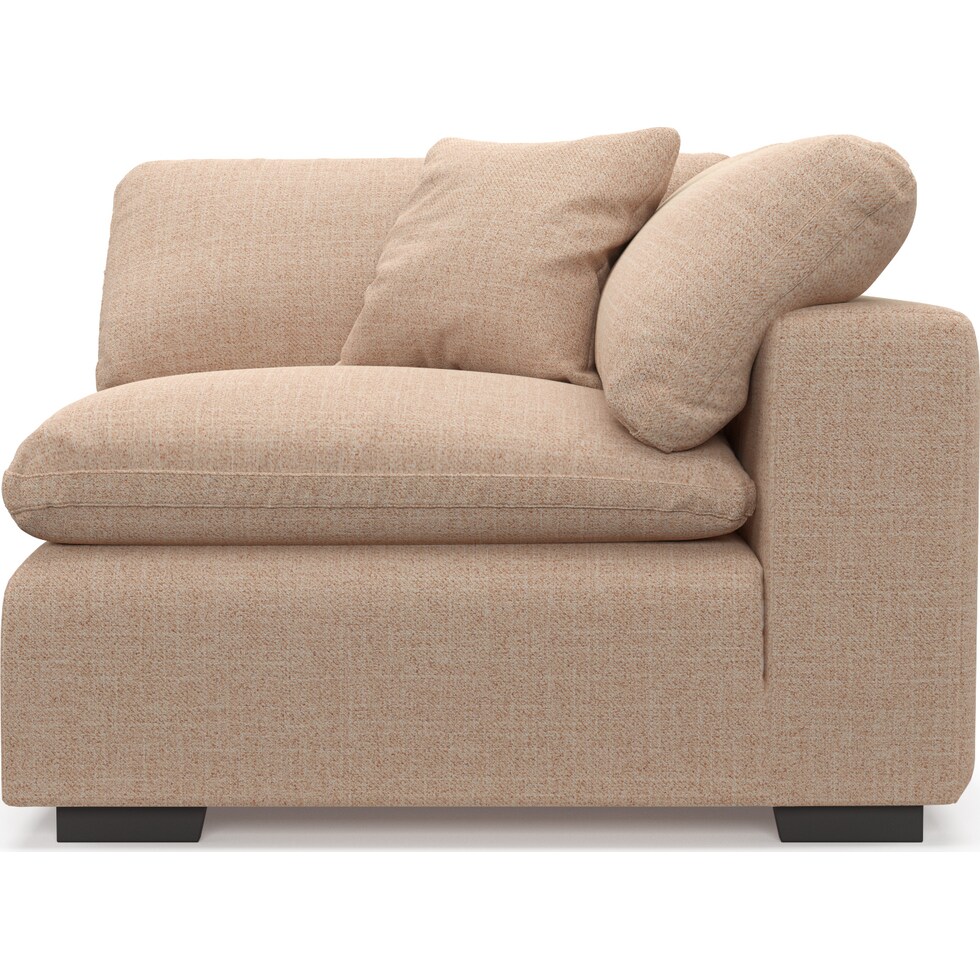 plush orange corner chair   