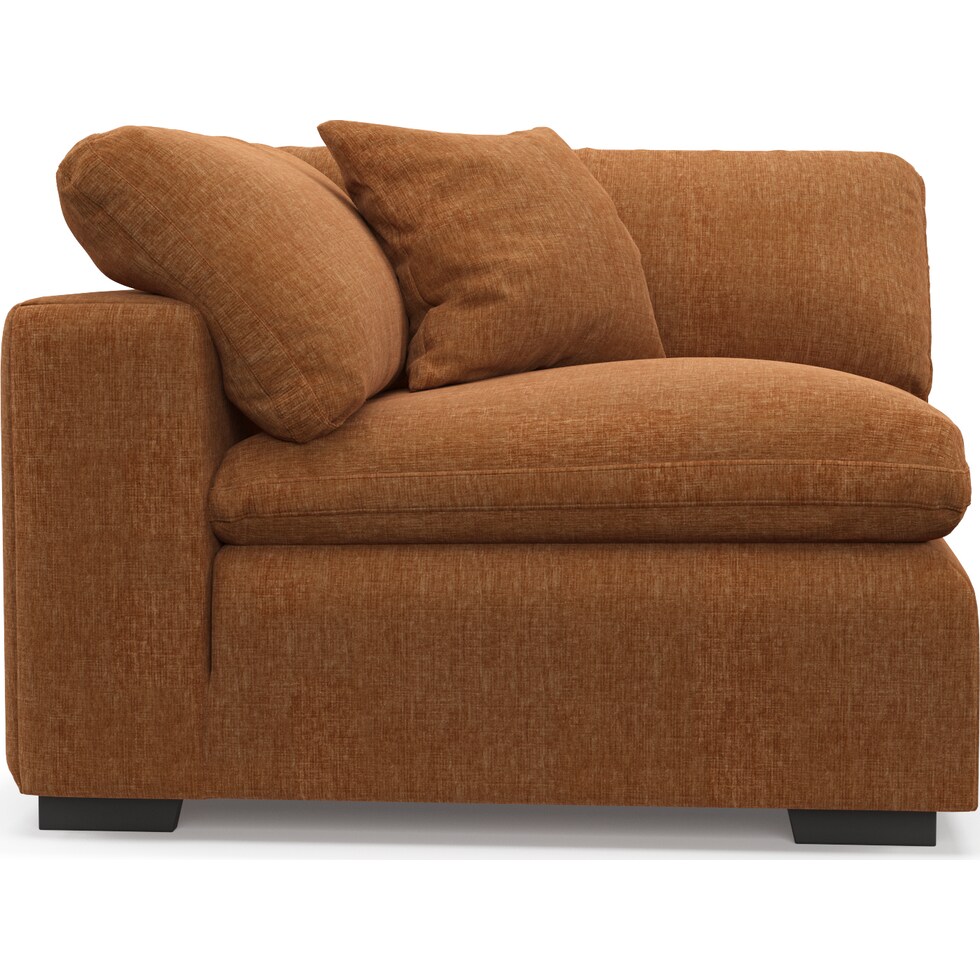 plush orange corner chair   