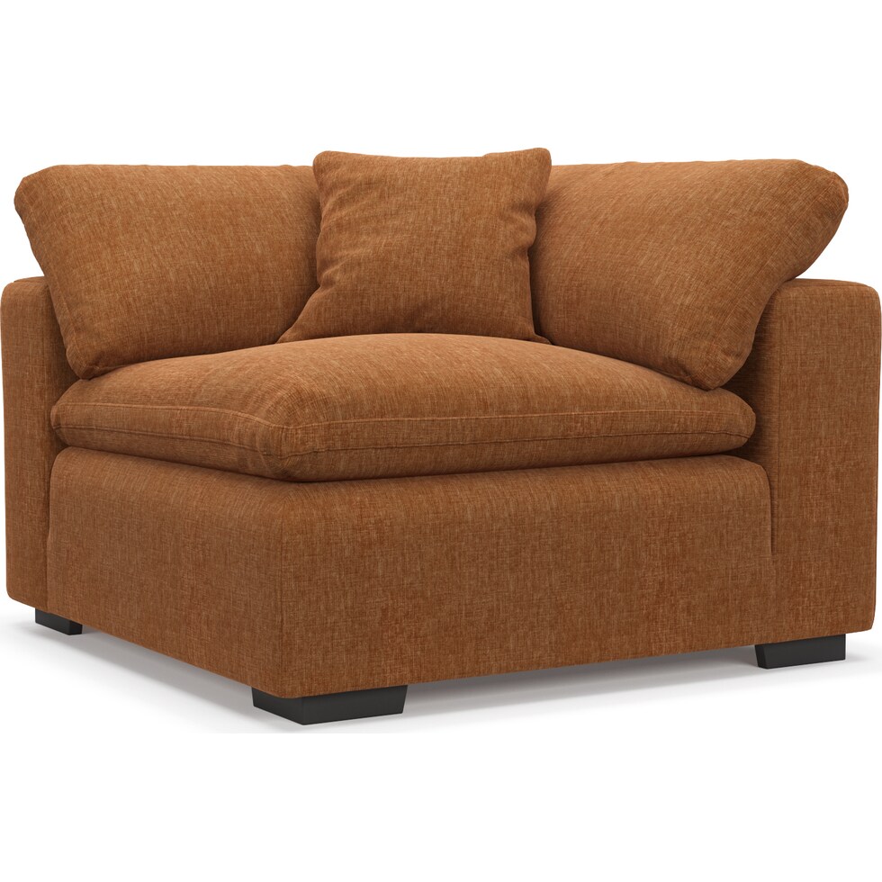 plush orange corner chair   