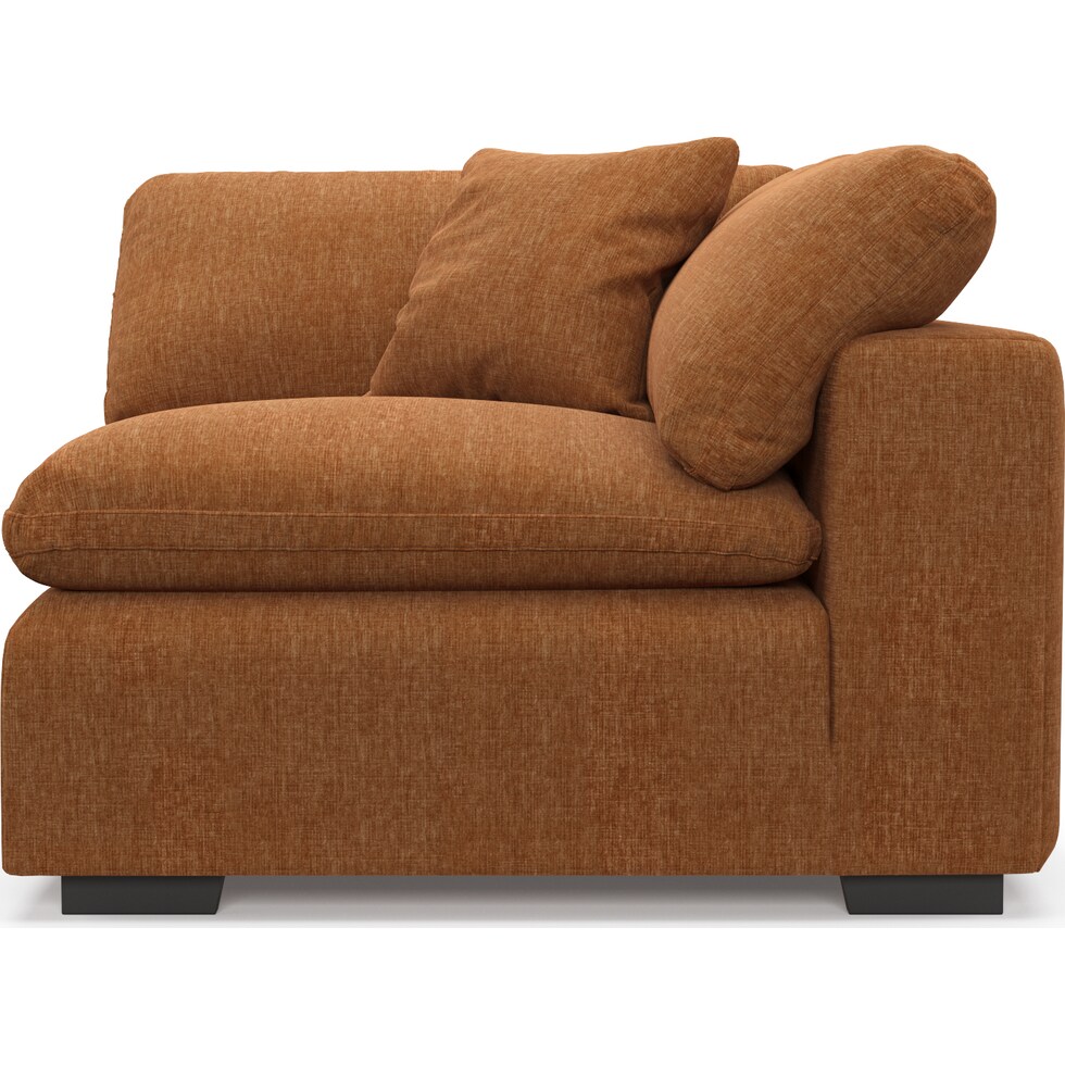 plush orange corner chair   