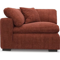 plush orange corner chair   