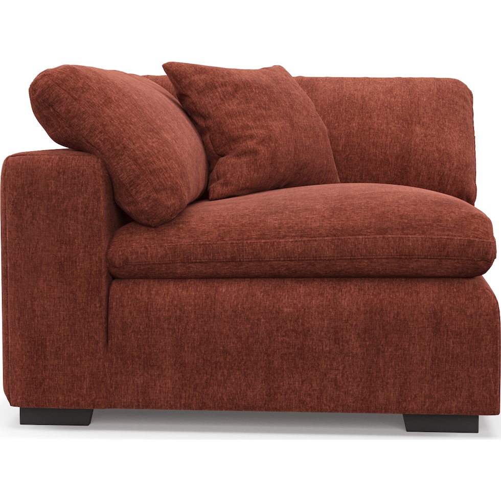 plush orange corner chair   