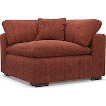 plush orange corner chair   