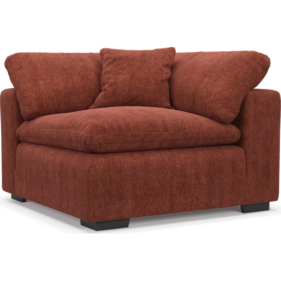 plush orange corner chair   