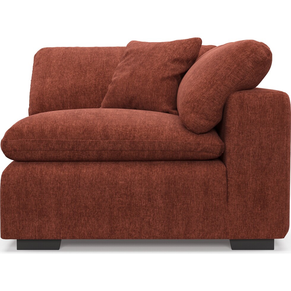 plush orange corner chair   