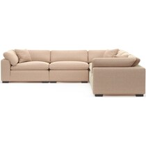 plush orange sectional   