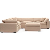 plush orange sectional   