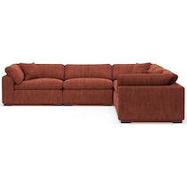 plush orange sectional   