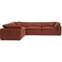 plush orange sectional   