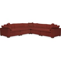 plush orange sectional   