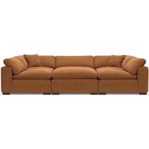 plush orange sectional   