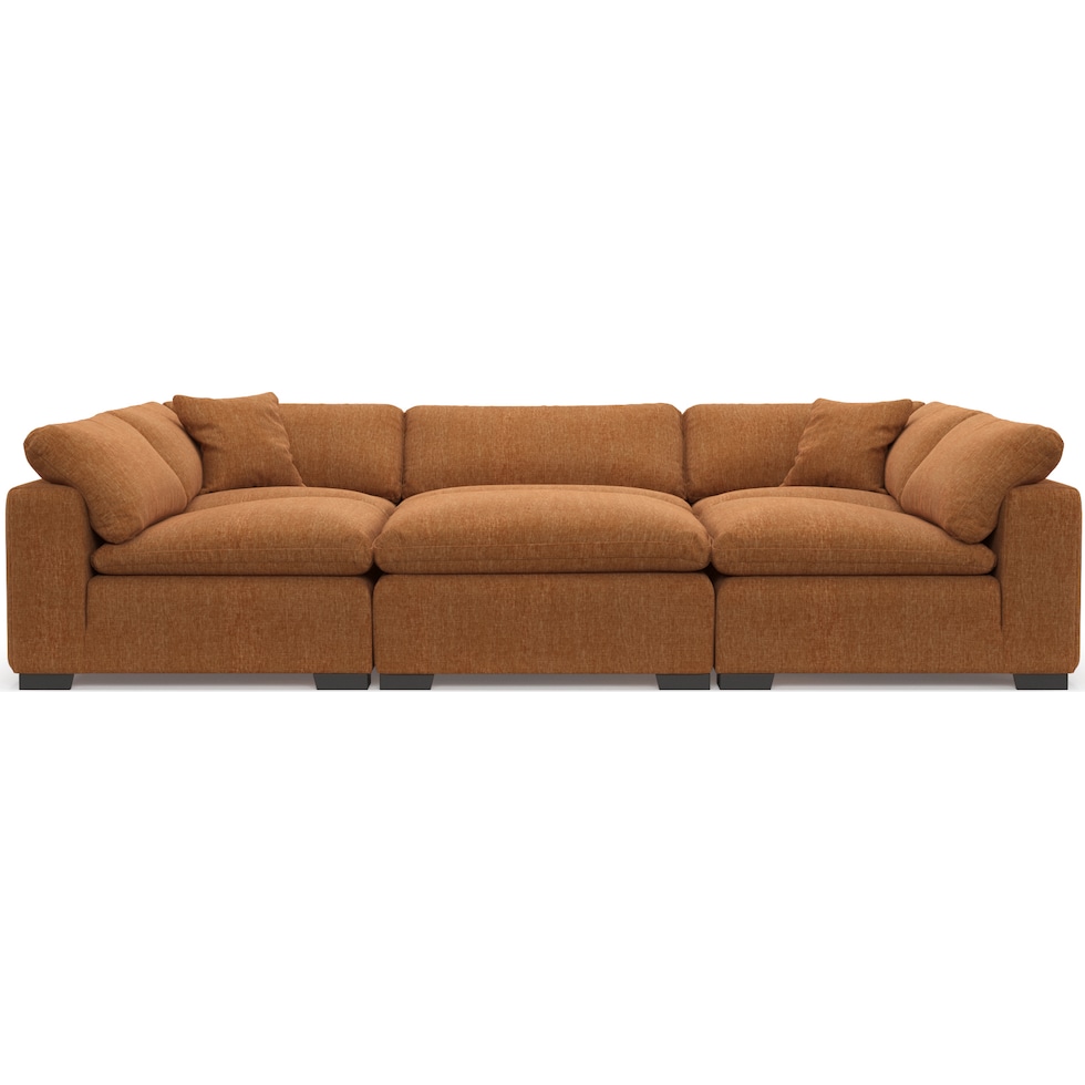 plush orange sectional   