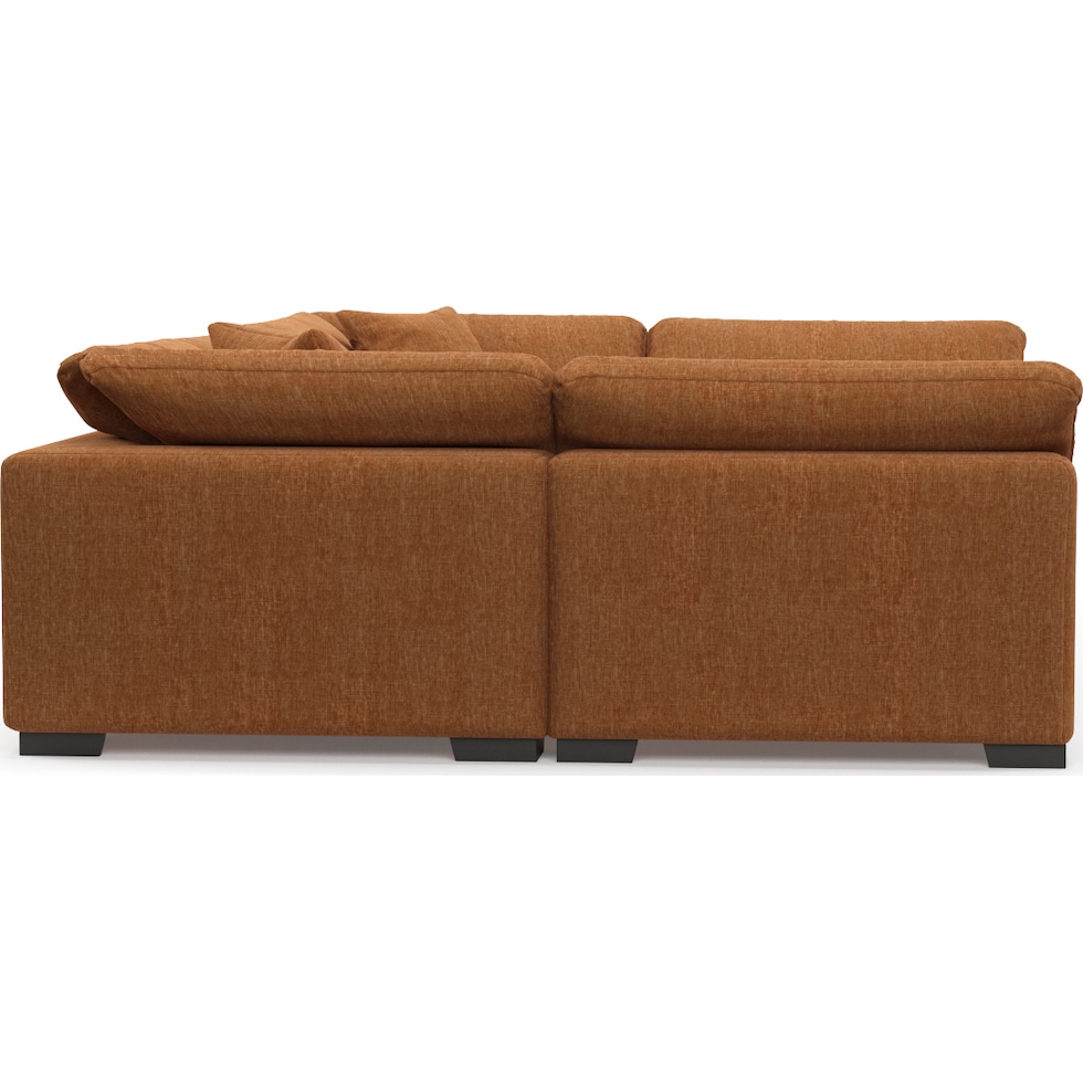 plush orange sectional   