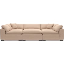 plush orange sectional   