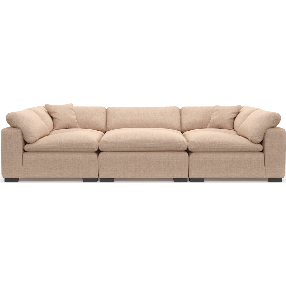 plush orange sectional   