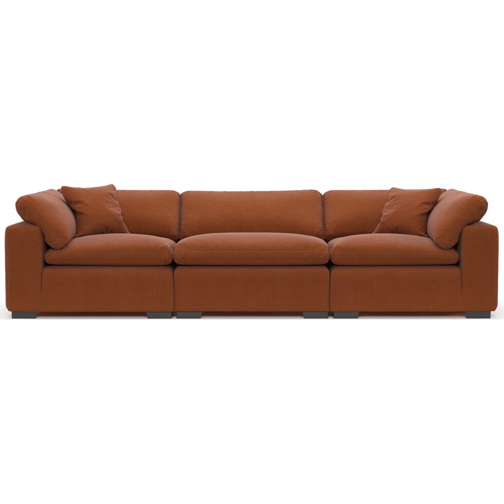 plush orange sofa   