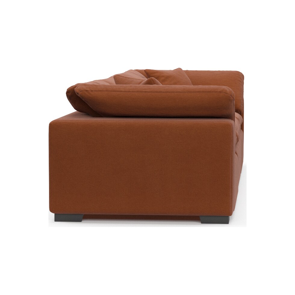 plush orange sofa   