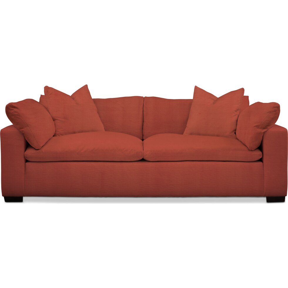 plush orange sofa   