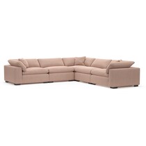 plush pink  pc sectional   