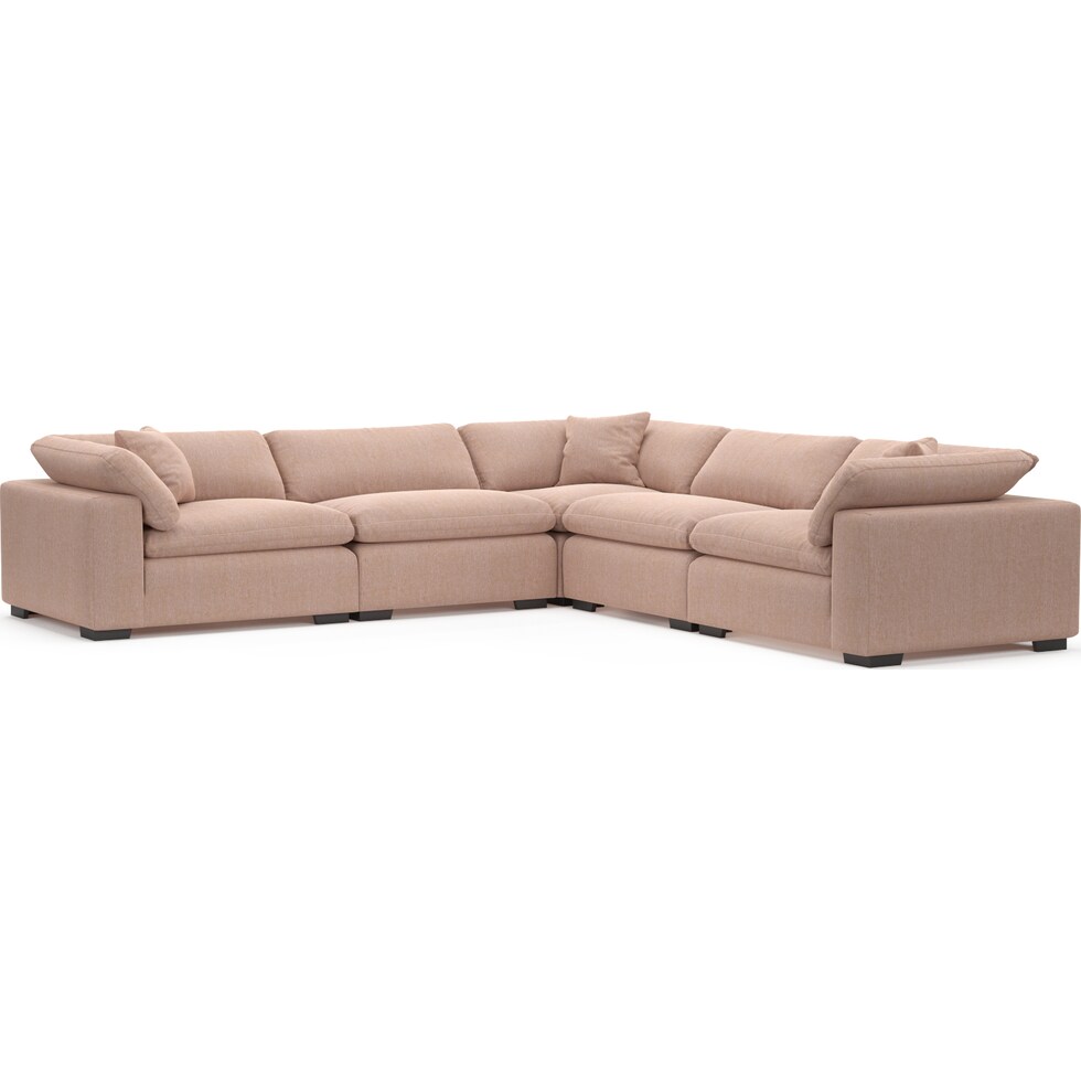 plush pink  pc sectional   