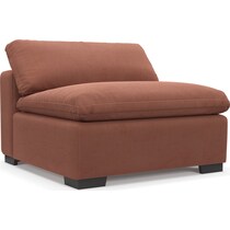 plush pink armless chair   