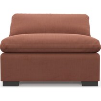 plush pink armless chair   