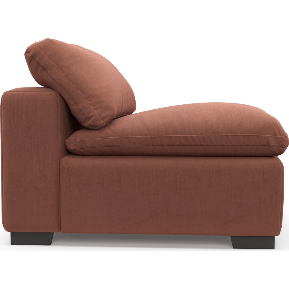 plush pink armless chair   