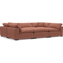 plush pink sectional   