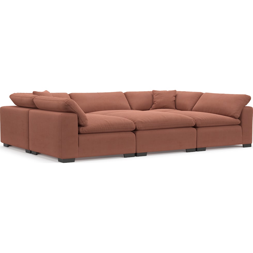 plush pink sectional   