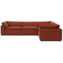 plush red  pc sectional   