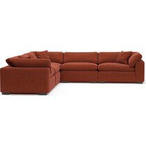 plush red  pc sectional   