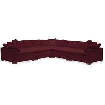 plush red  pc sectional   