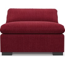 plush red armless chair   