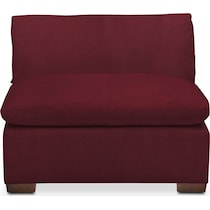 plush red armless chair   