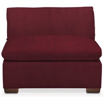 plush red armless chair   