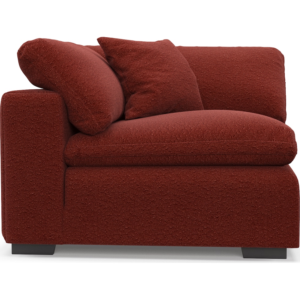 plush red corner chair   