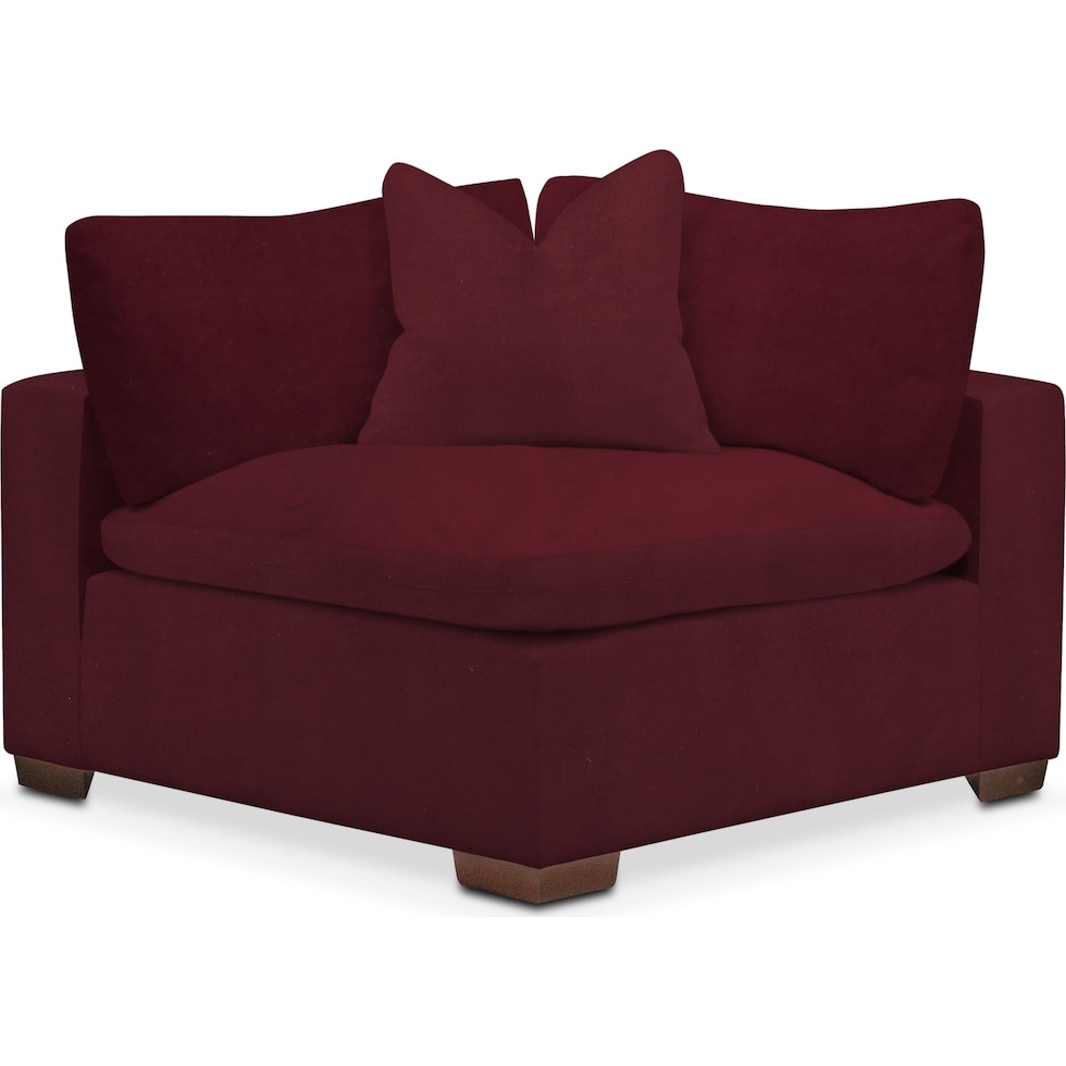 plush red corner chair   