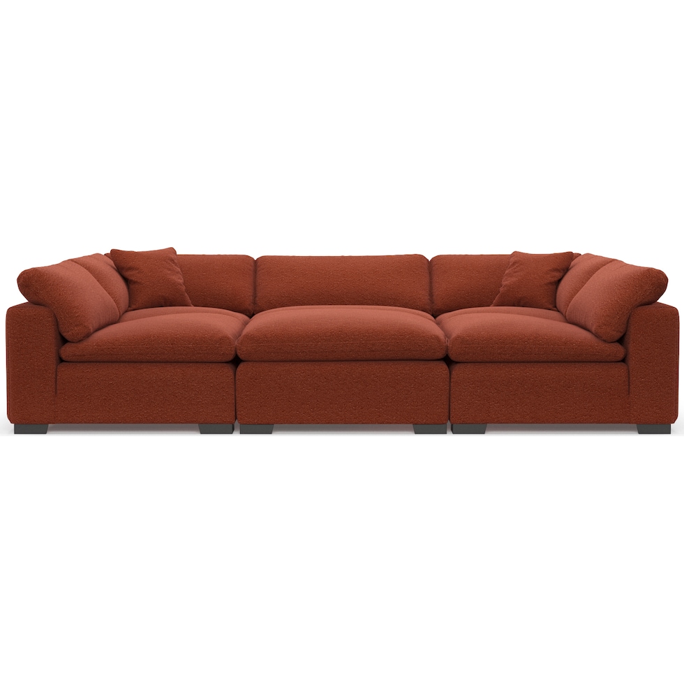 plush red sectional   