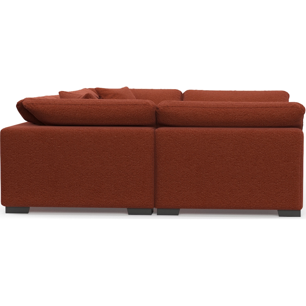 plush red sectional   