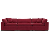 plush red sofa   