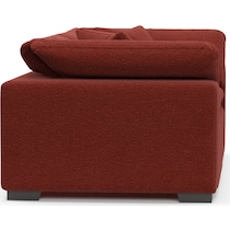 plush red sofa   