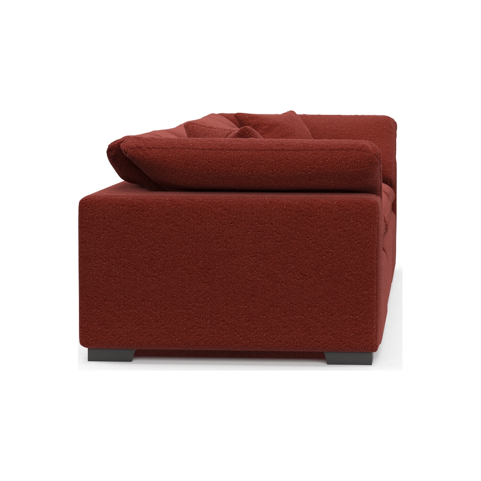 plush red sofa   